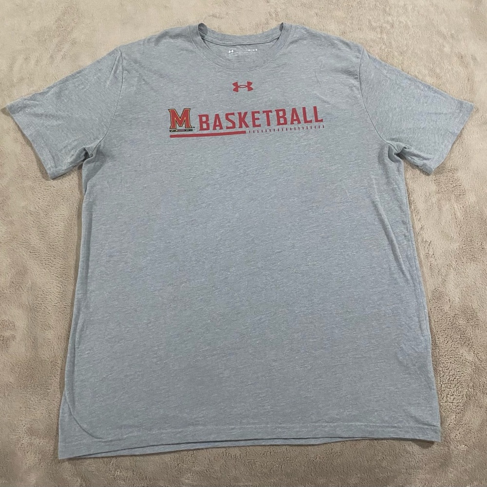 Under Armour Maryland Terrapins Basketball Gray Graphic T-Shirt Men’s Large